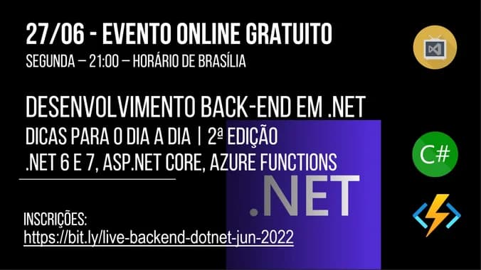 [Online].NET 6/ASP.NET Core, APIs REST, desenv.Back-End: dicas p/o dia a dia|pt2