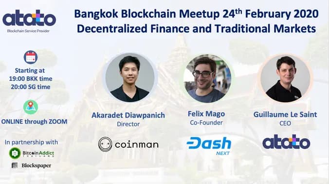 Bangkok Blockchain meetup: Decentralized Finance and Traditional Markets