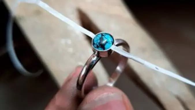 Silver and Turquoise Rings - Bezel setting stones for beginners