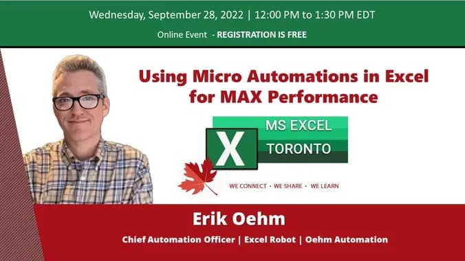 Using Micro Automations in Excel for MAX Performance | Erik Oehm