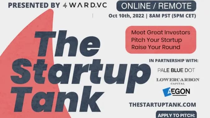 The Startup Tank Climate Investor Pitch Show w/ LCC, Palebluedot and Aegon VC