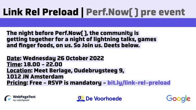 Link Rel Preload | Perf.Now() pre-event