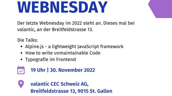 Webnesday: Alpine.js | Unmaintainable Code | Typografie