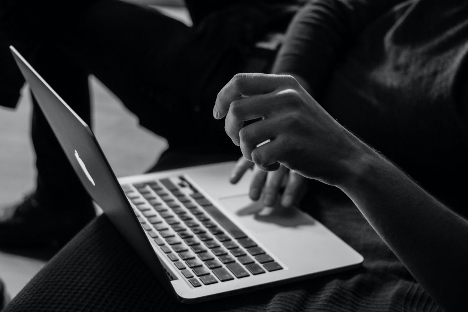 person at keyboard