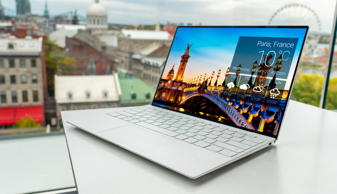 laptop near window