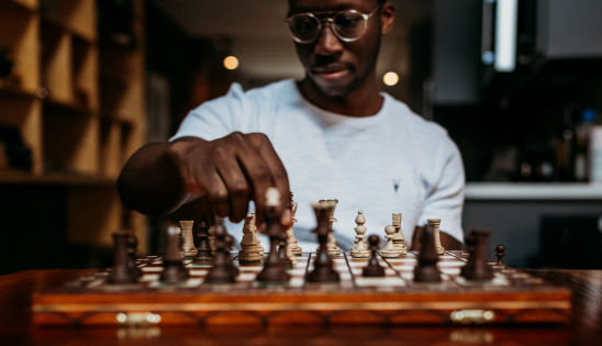 man playing chess