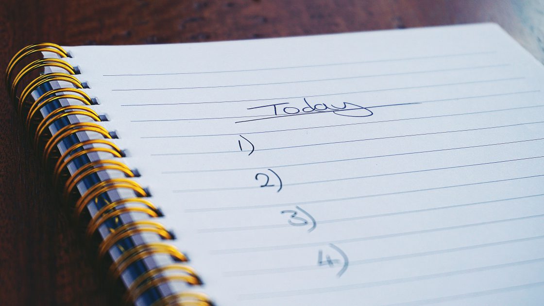 notebook with daily plan